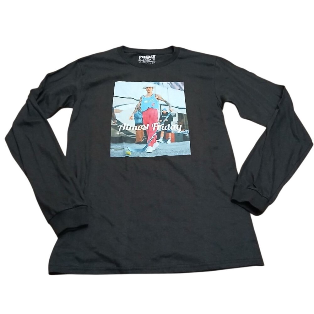 Friday Fits Men's Small Shirt Black Almost Friday Long Sleeve Justin Bieber